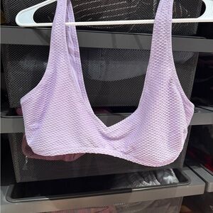 Aerie Light Purple Textured bikini top